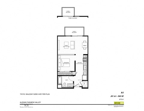 A1A1 Jr 1x1 floor plan